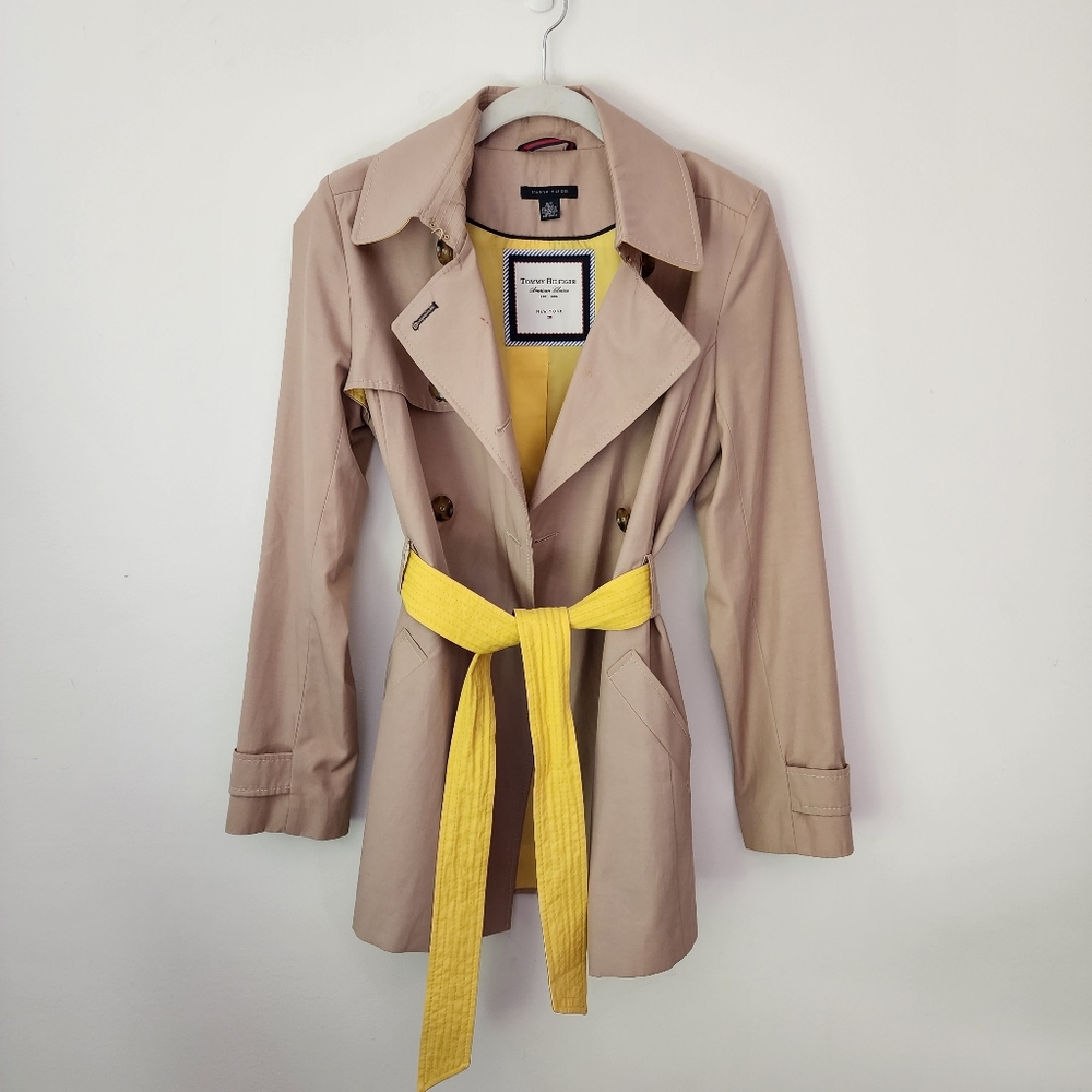 Tommy Hilfiger Khaki / Yellow Trench Coat
